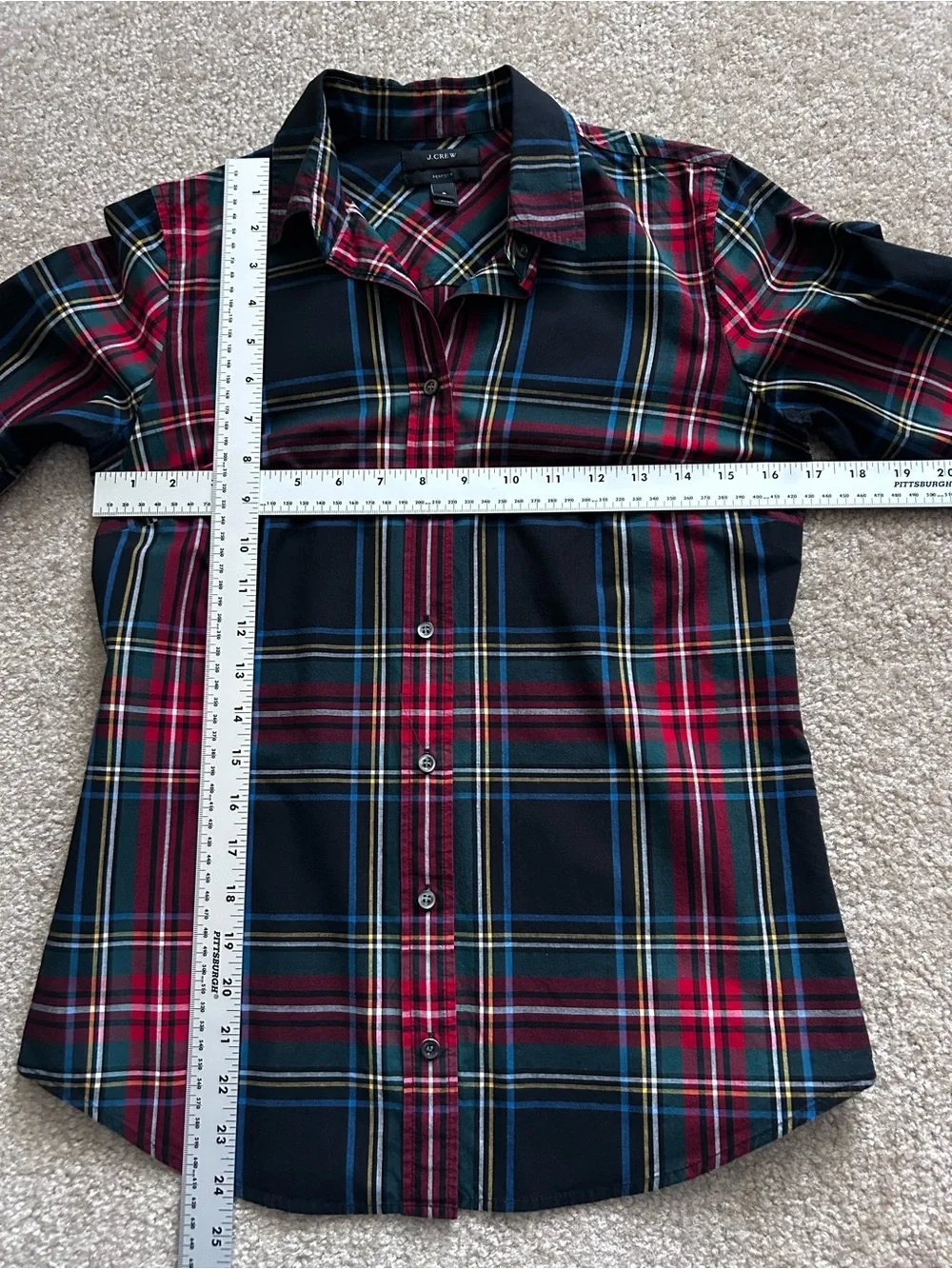 J. Crew Perfect Plaid Long Sleeve Button Down Shirt